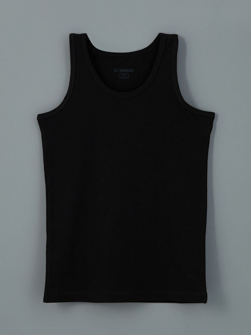 Siyah Bisiklet Yaka Erkek Çocuk Atlet