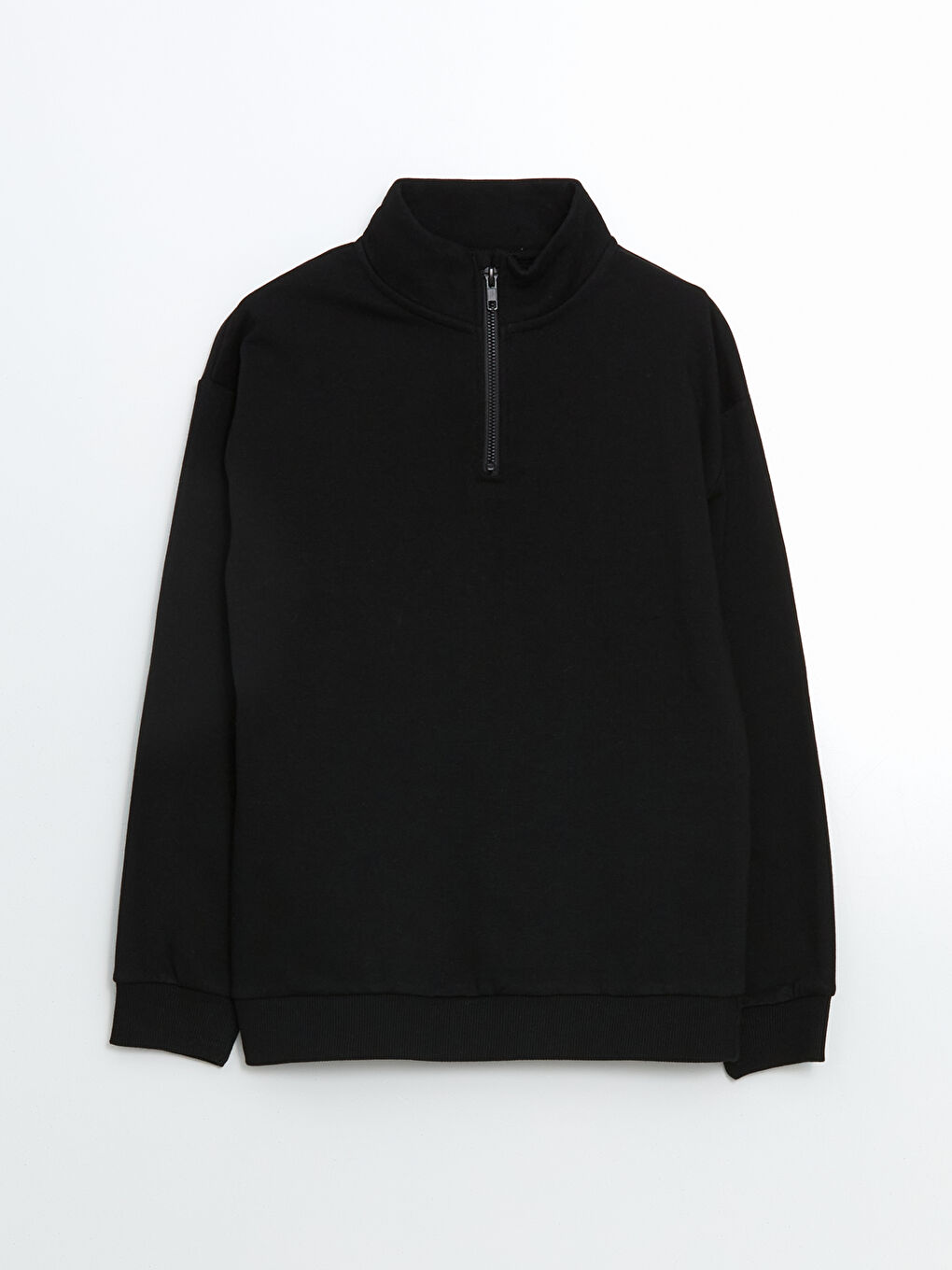 Siyah Dik Yaka Erkek Çocuk Sweatshirt