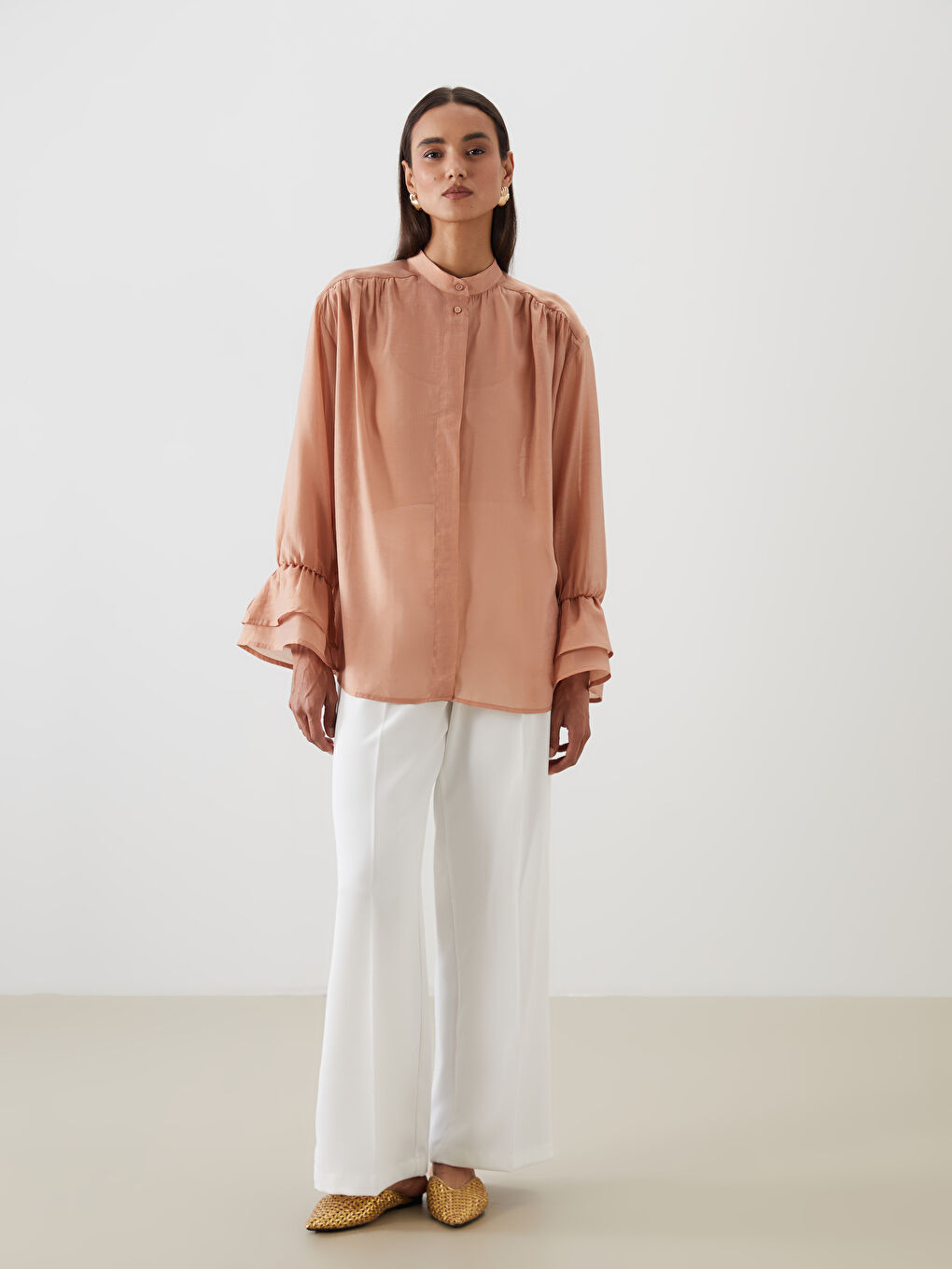 LCW Modest Woman BROWN Shirt Tunic -S5MJ65Z8-GXH