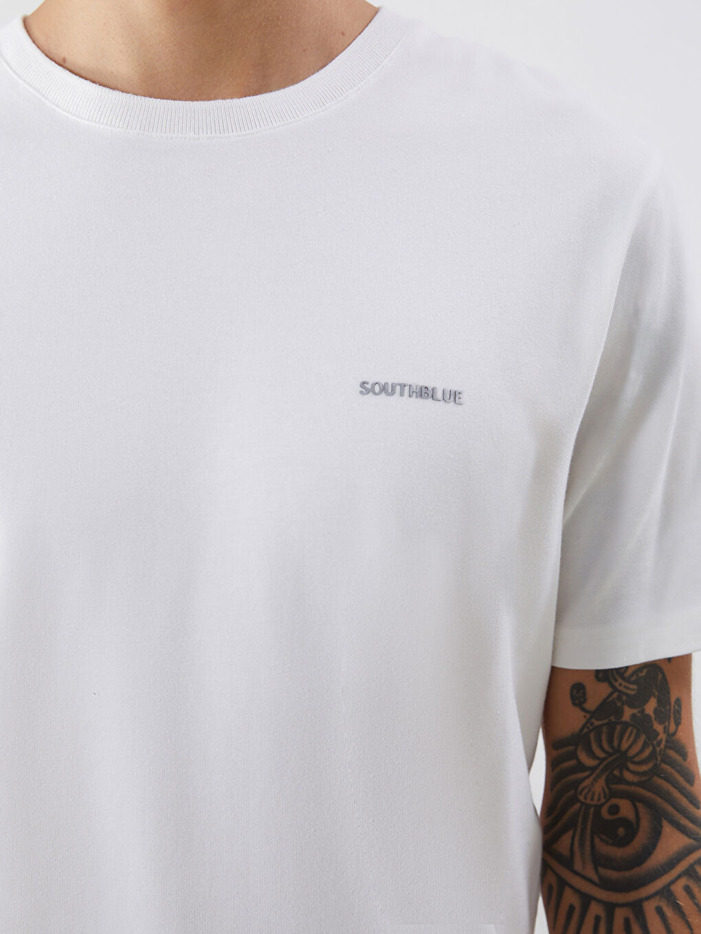 Crew Neck Short Sleeve Printed Combed Cotton Men's T-shirt -S5MJ98Z8-R9J