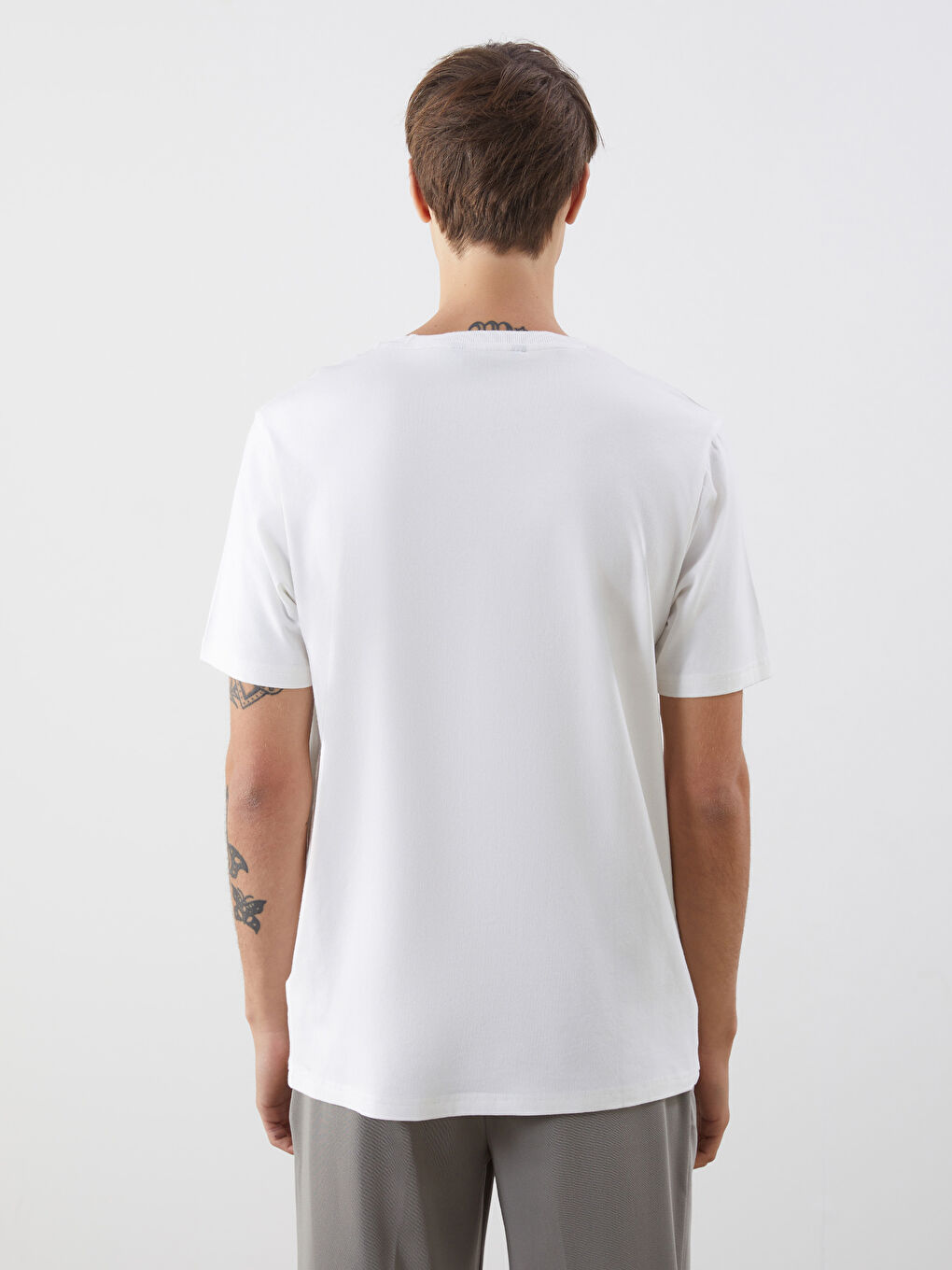Crew Neck Short Sleeve Printed Combed Cotton Men's T-shirt -S5MJ98Z8-R9J
