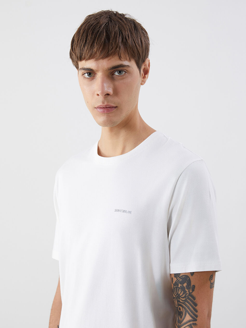 Crew Neck Short Sleeve Printed Combed Cotton Men's T-shirt -S5MJ98Z8-R9J