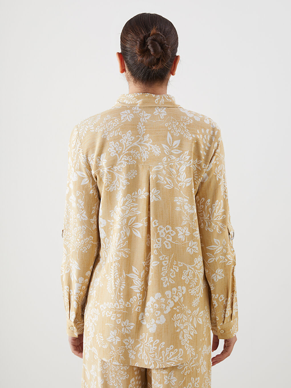 LCWAIKIKI Classic Floral Linen Blend Women's Shirt Tunic -S5MK02Z8-LUE