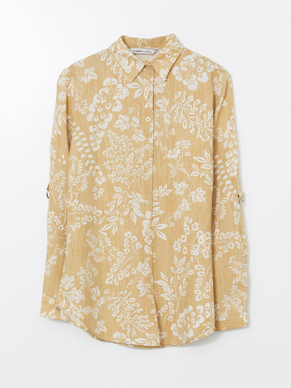 LCWAIKIKI Classic Floral Linen Blend Women's Shirt Tunic -S5MK02Z8-LUE