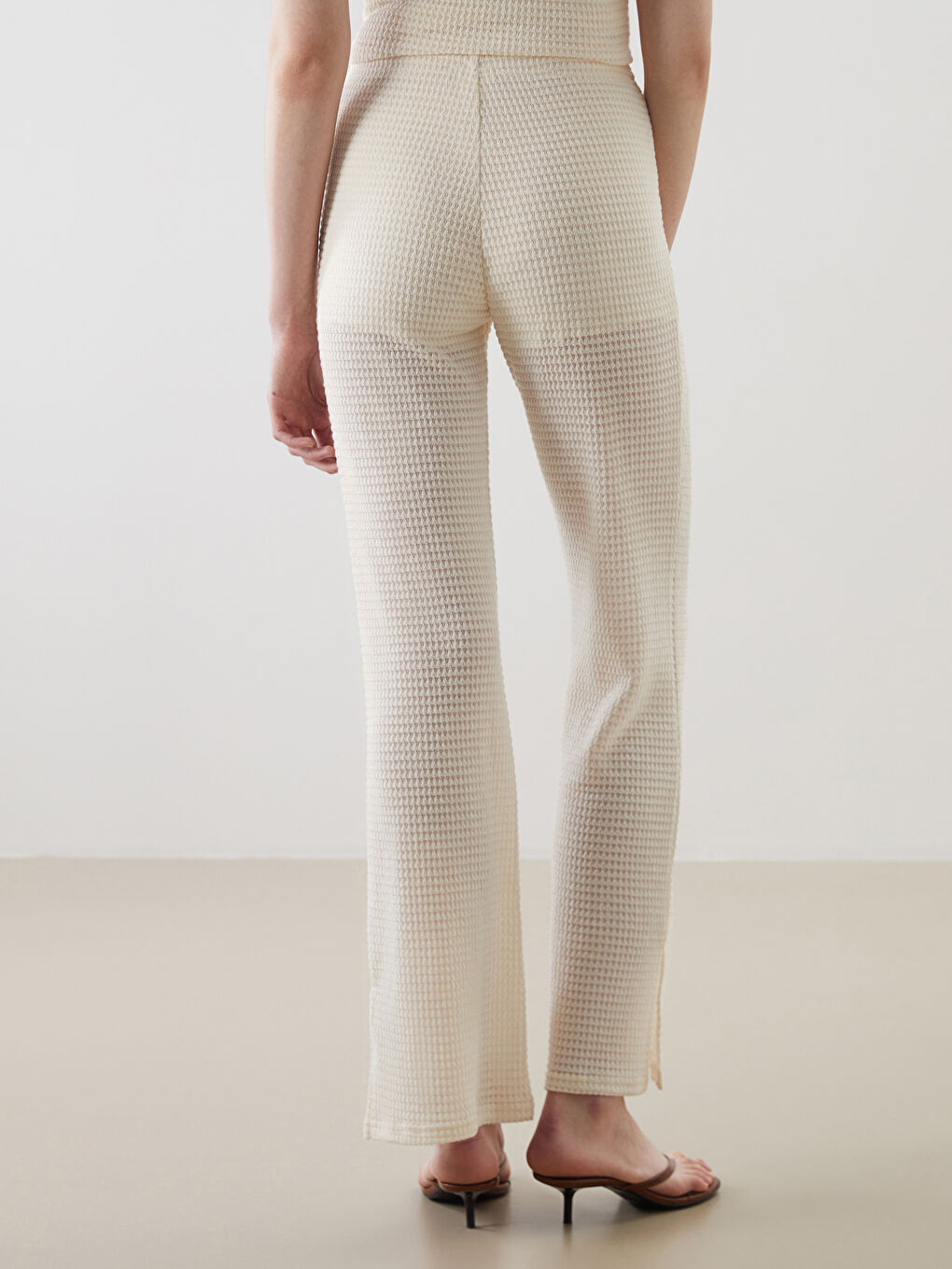 LC Waikiki Elasticated Waist Hole-Knitted Women's Trousers -S5MK30Z8-FDH