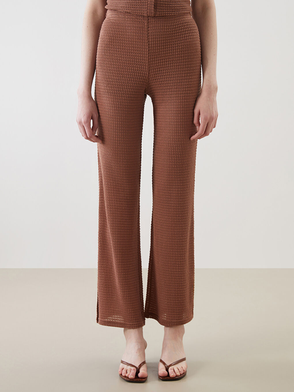 LC Waikiki Elasticated Waist Hole-Knitted Women's Trousers -S5MK30Z8-GE8
