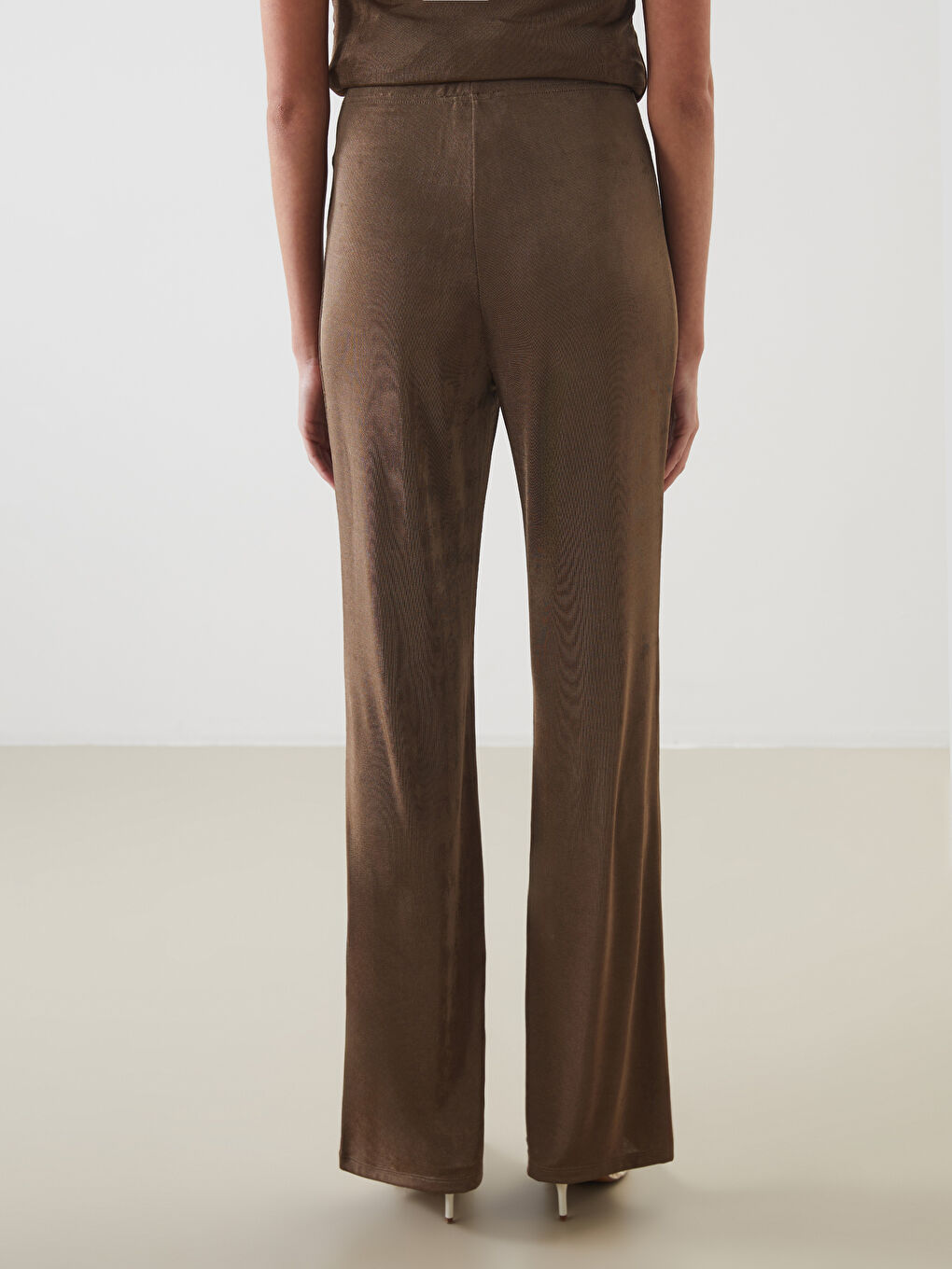 LCW Vision Elastic Waist Wide Leg Women's Trousers -S5MK31Z8-GE8