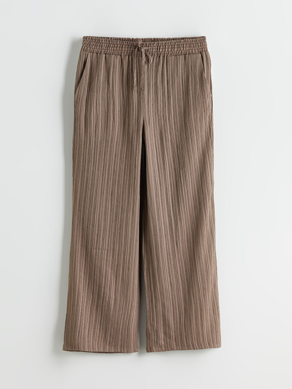 Elasticated Waist Textured Women's Trousers -S5MK41Z8-CUU