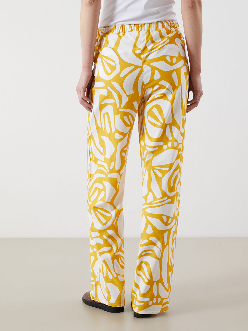 Elasticated Waist Floral Women's Trousers-3