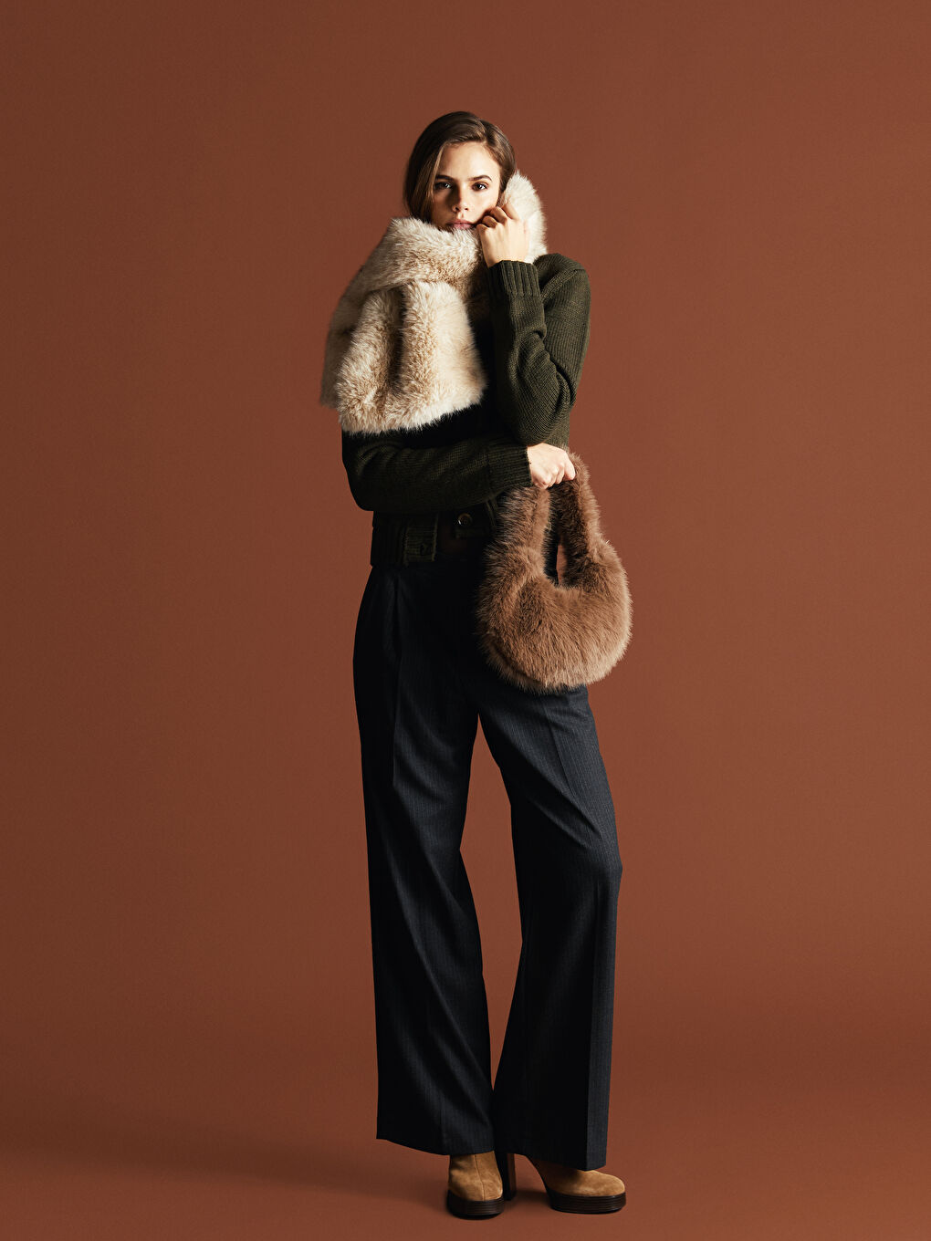 Furry Women's Baguette Bag -S5MK71Z8-EHW