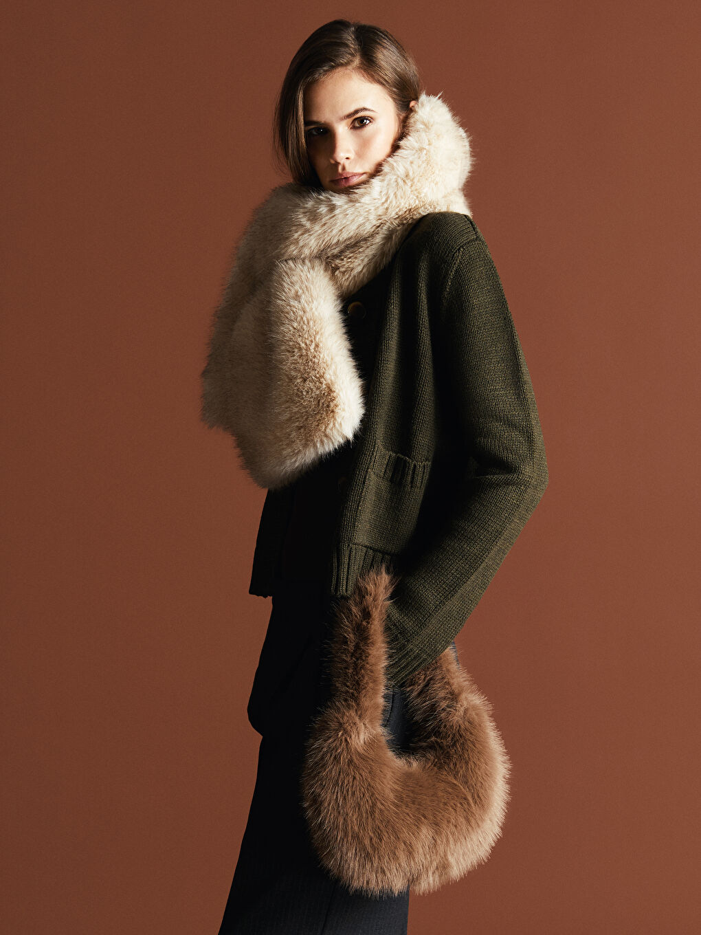 Furry Women's Baguette Bag -S5MK71Z8-EHW