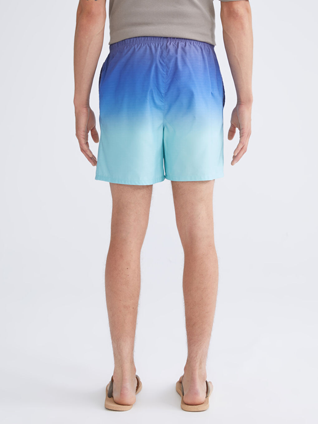 Short Patterned Men's Swimming Shorts-3