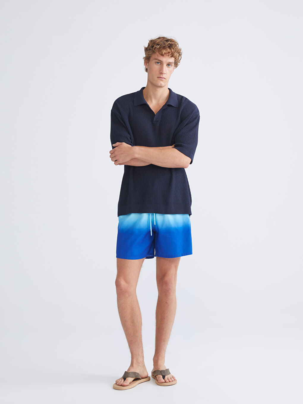 LCW SWIMWEAR شورت سباحة منقوش رجال -S5ML07Z8-LSJ