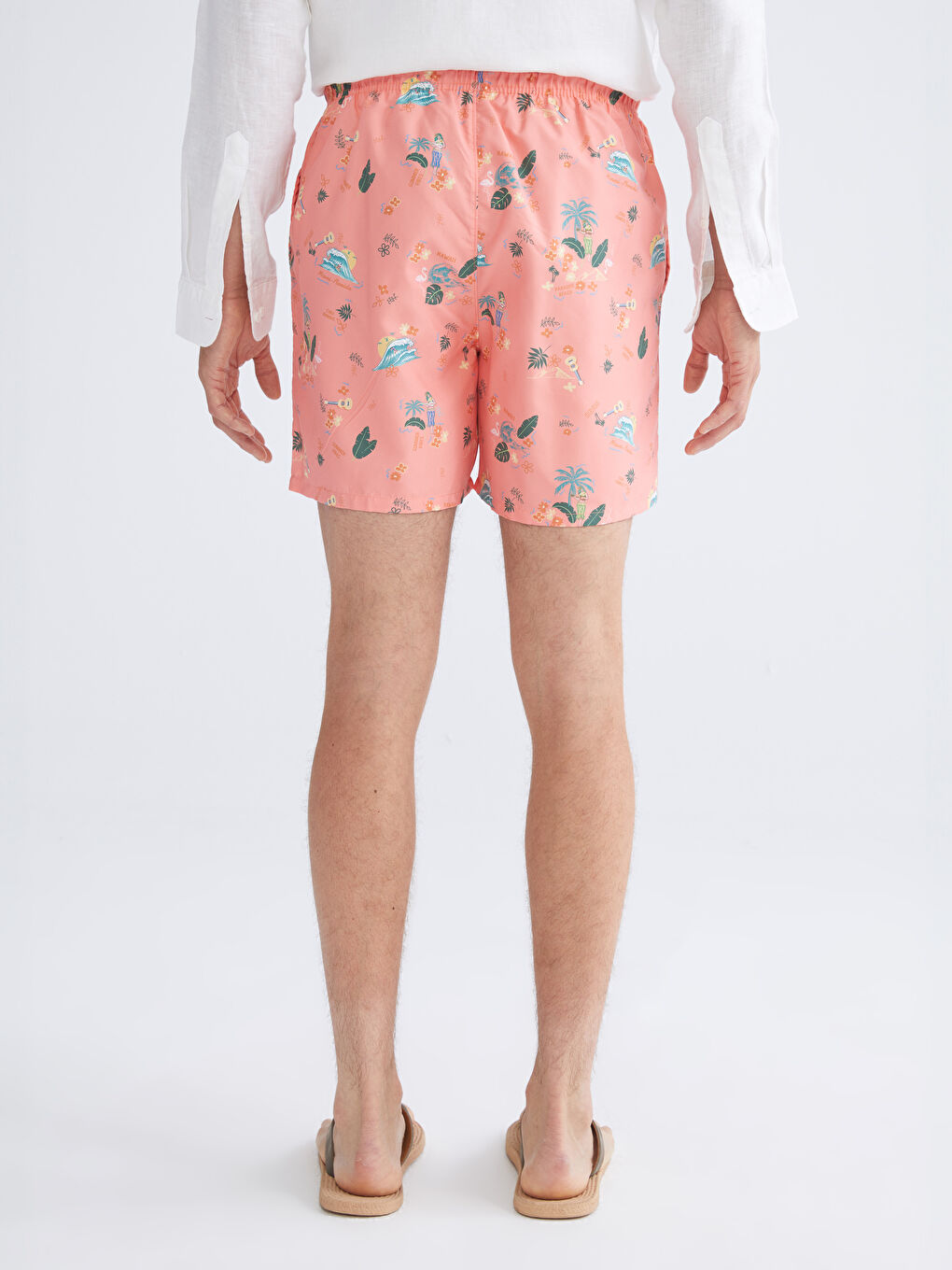 Short Patterned Men's Swimming Shorts-3