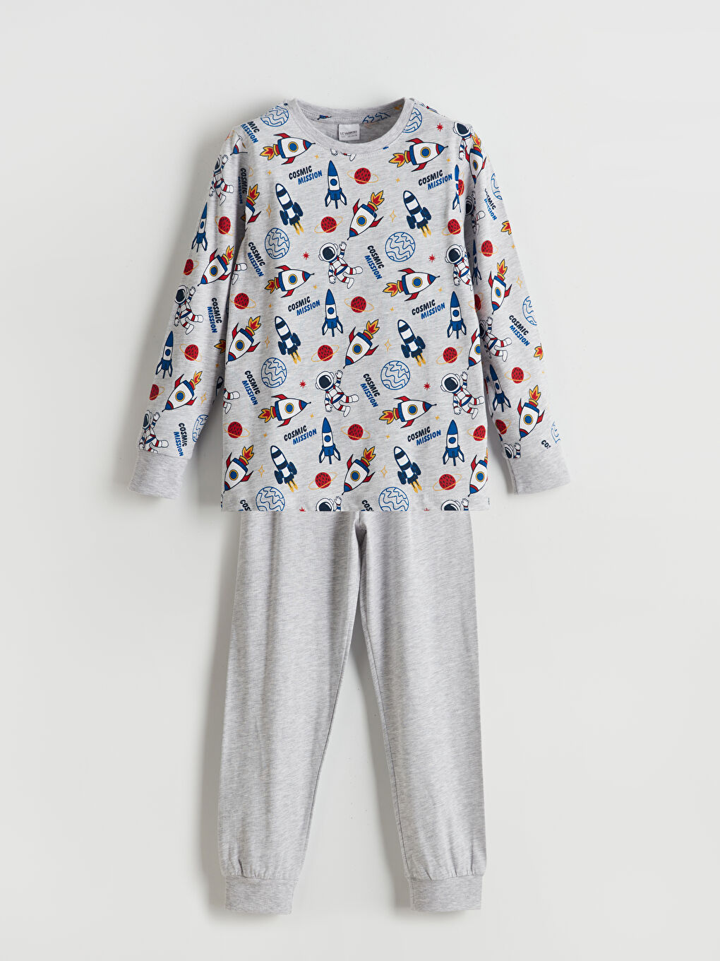 LCW Limited Gri Bisiklet Yaka Erkek Çocuk Pijama Takımı