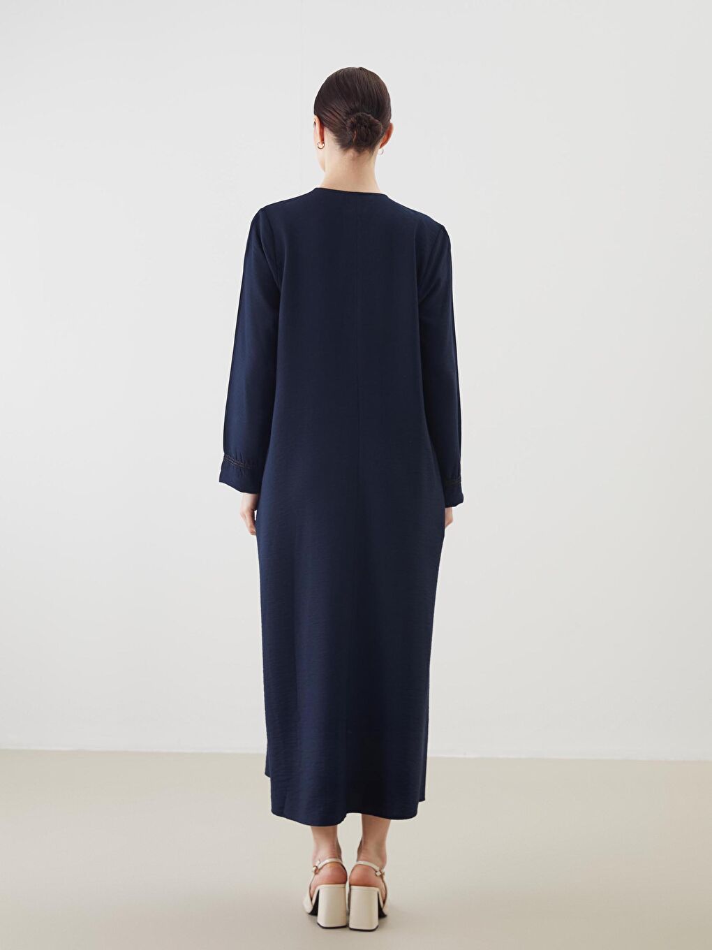 Crew Neck Linen Look Women'S Coat -S5ML30Z8-HPN