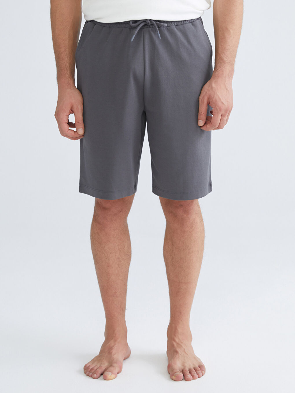 Gri Standart Kalıp Erkek Pijama Alt Şort-1