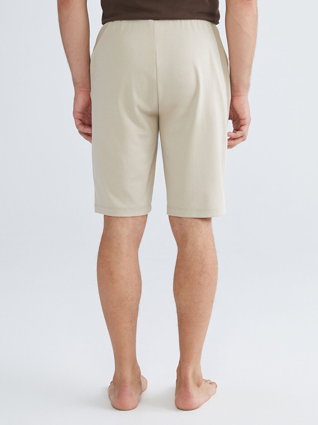 Bej Standart Kalıp Erkek Pijama Alt Şort-3