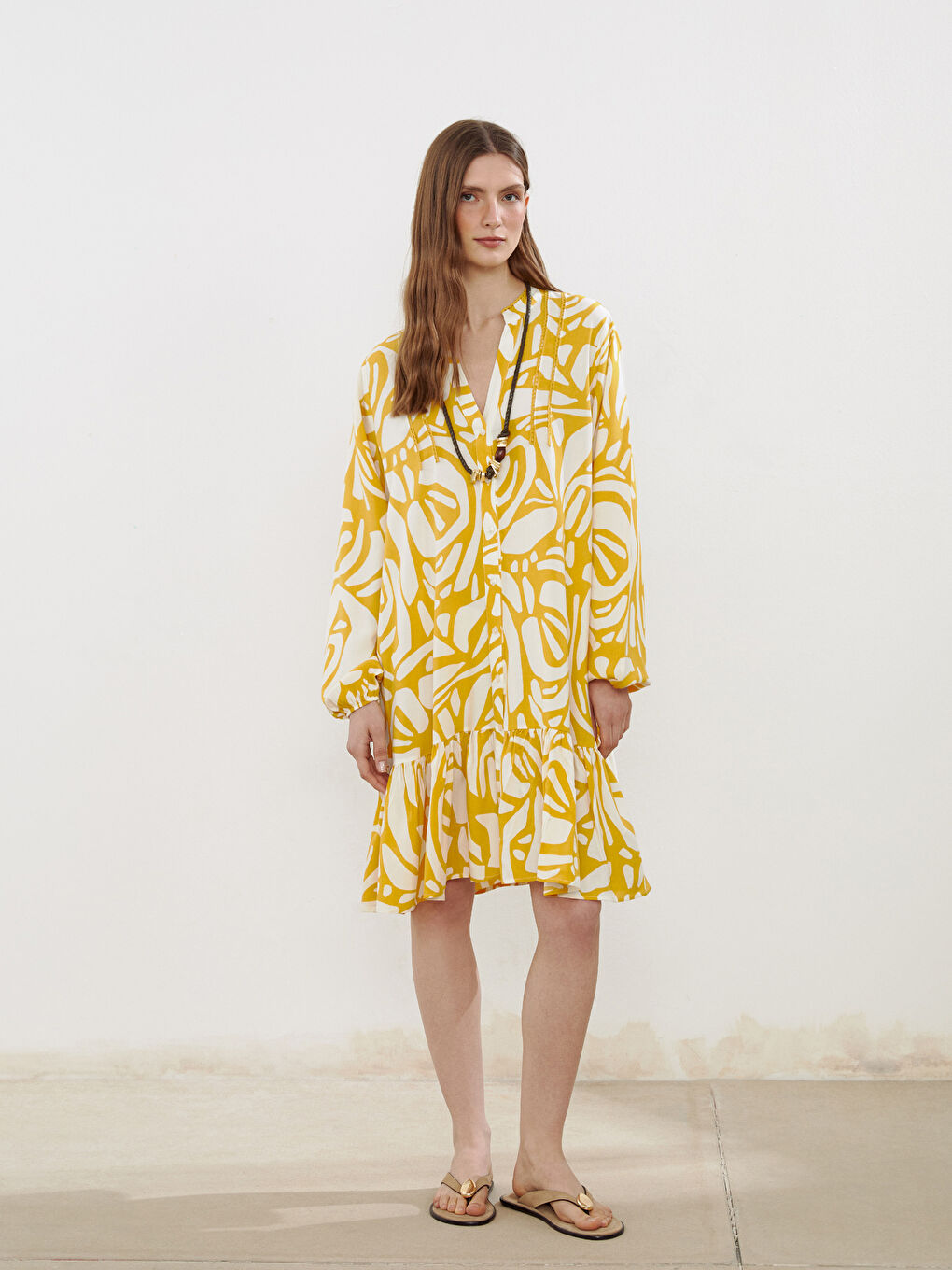 Woman YELLOW Shirt Dress -S5ML64Z8-LUG