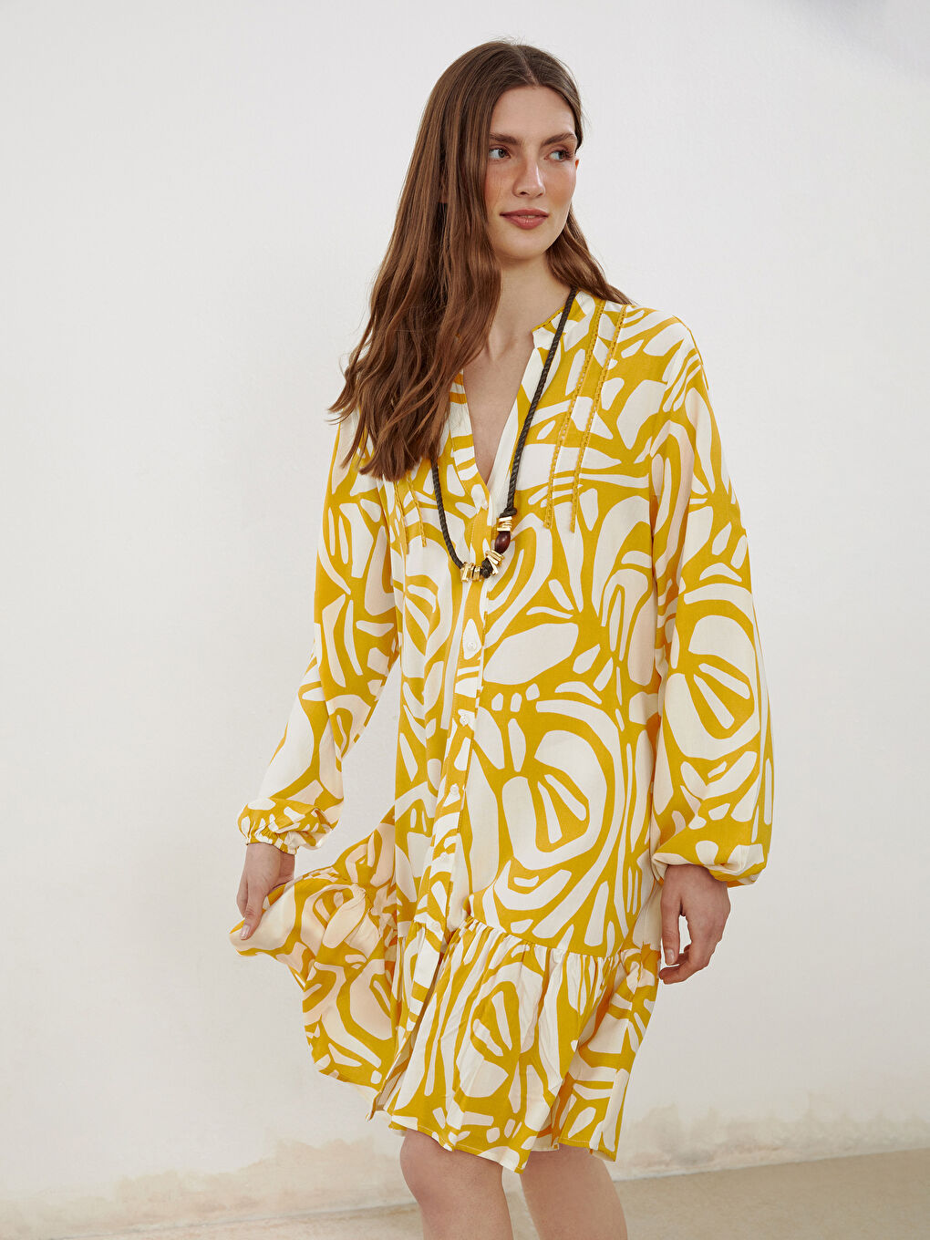 Woman YELLOW Shirt Dress -S5ML64Z8-LUG