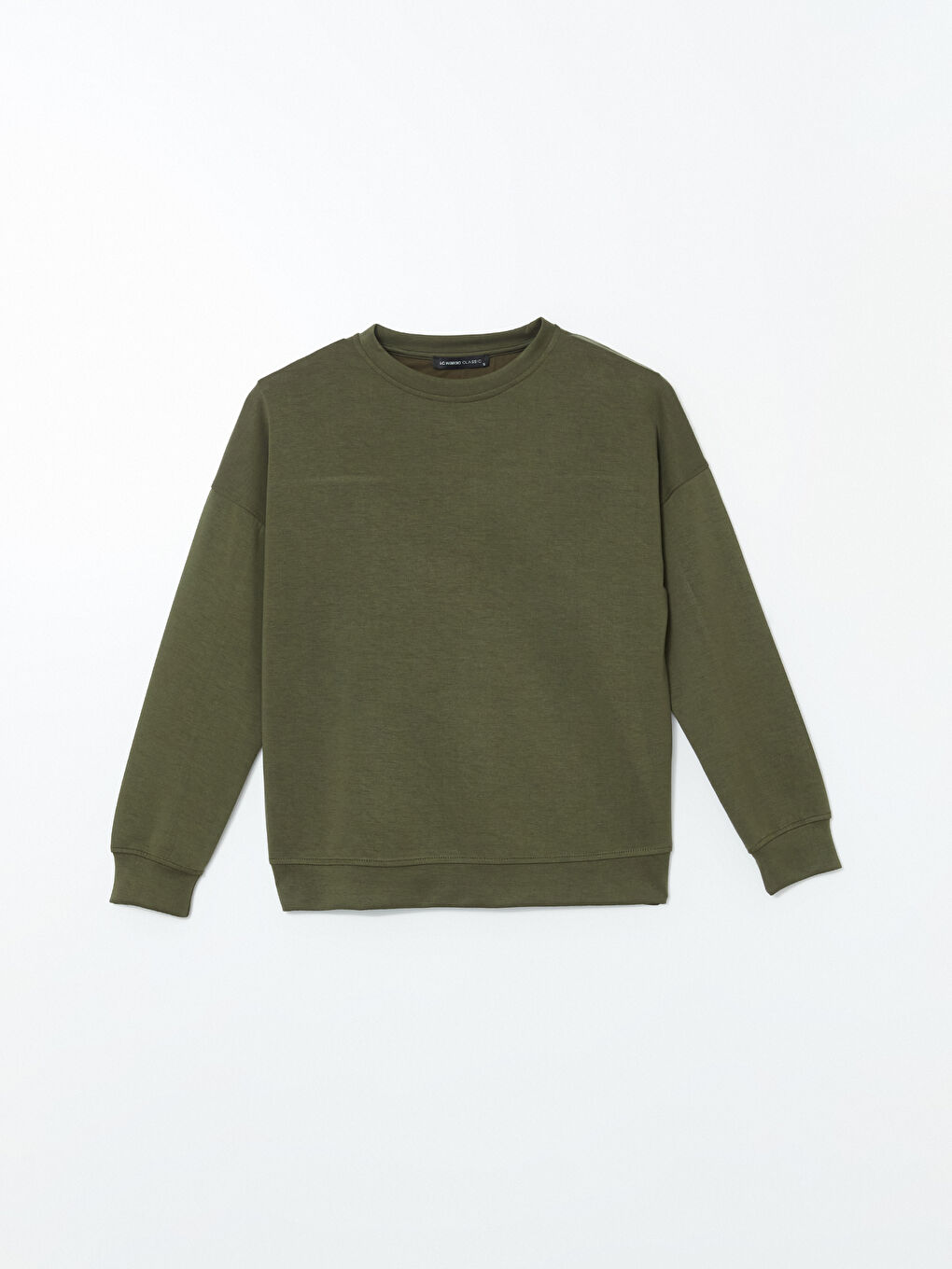 Haki Bisiklet Yaka Oversize Kadın Sweatshirt-4