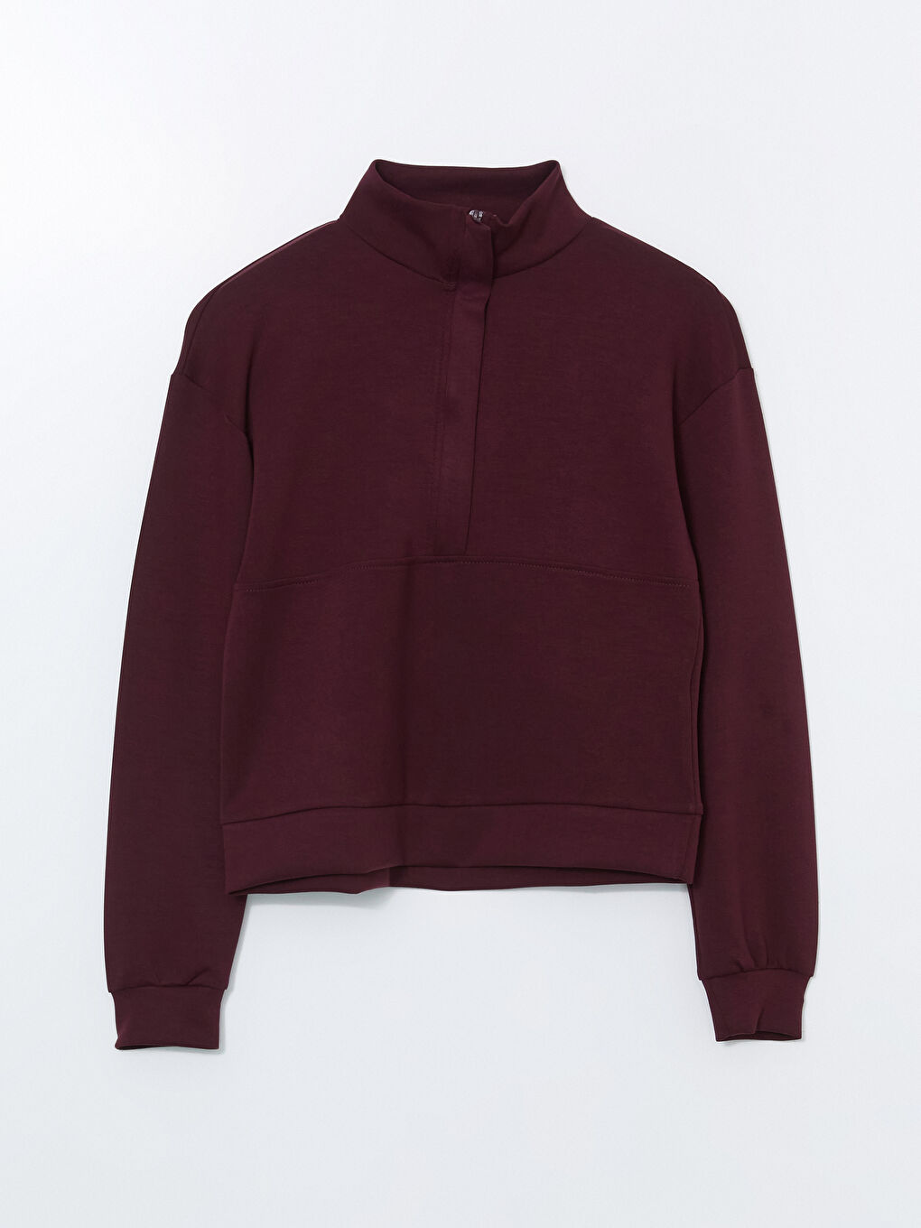 Mürdüm Dik Yaka Kadın Sweatshirt-4