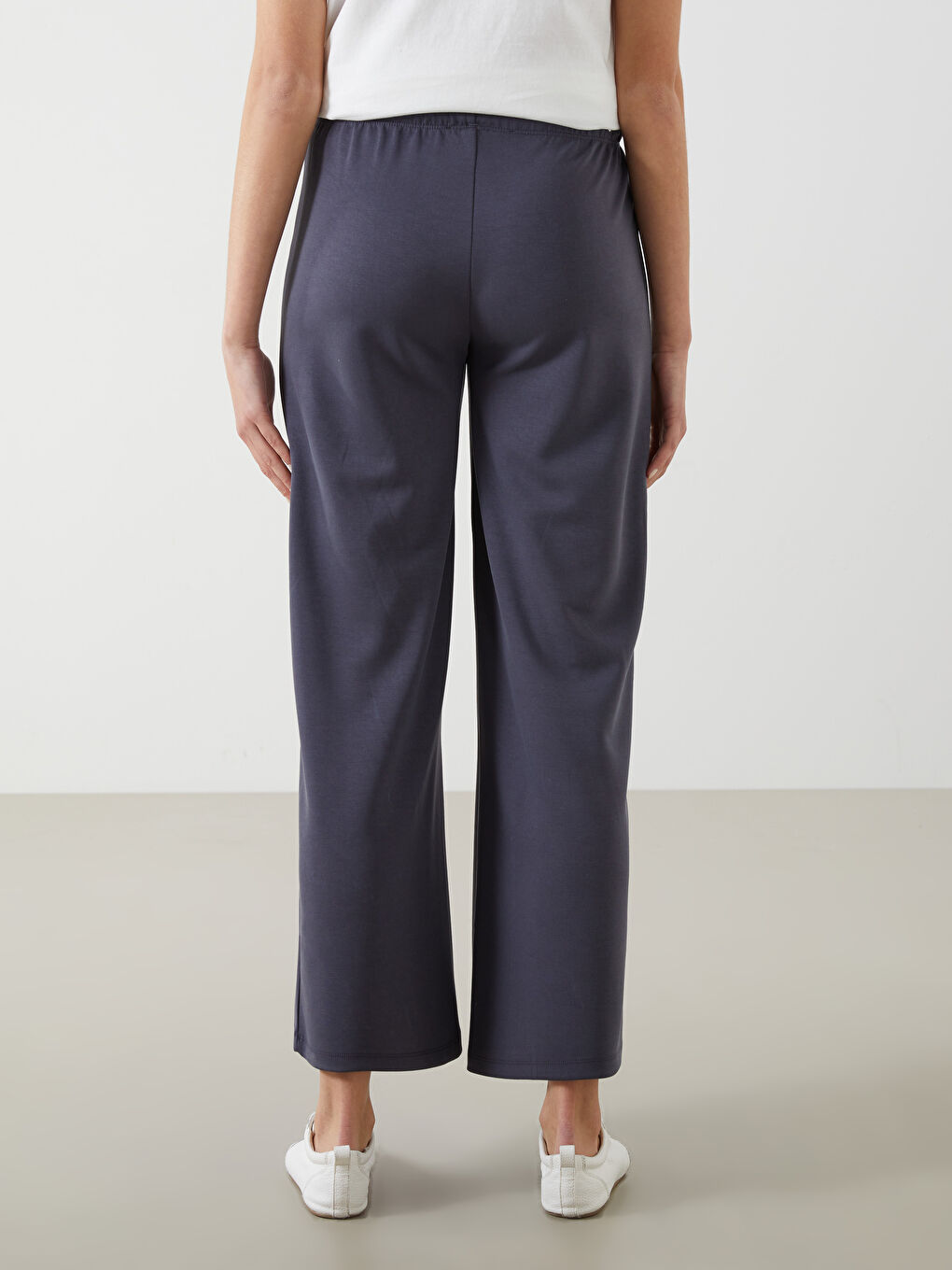 Antrasit Beli Lastikli Kadın Eşofman Altı-3