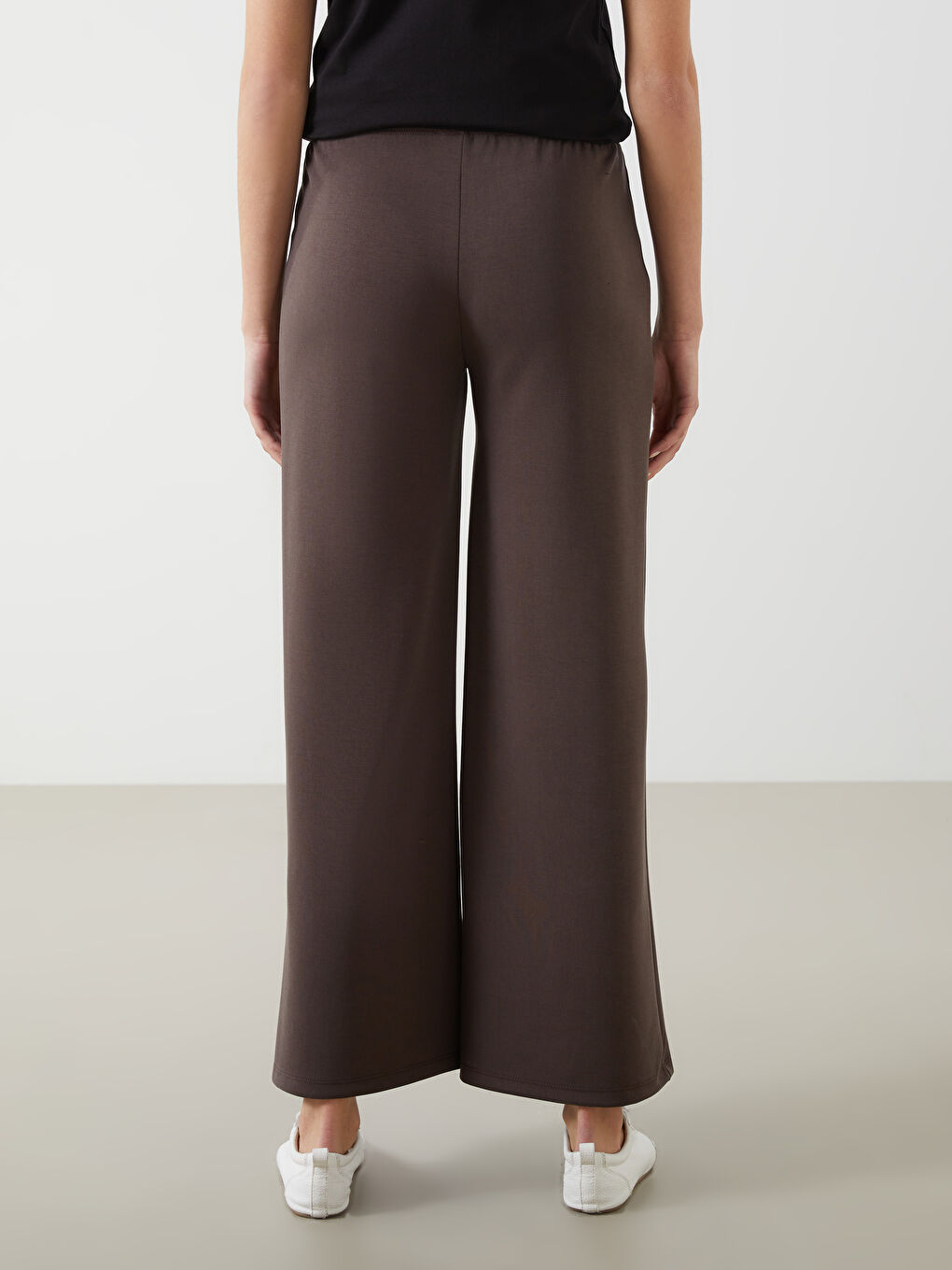 Kahverengi Beli Lastikli Kadın Eşofman Altı-3