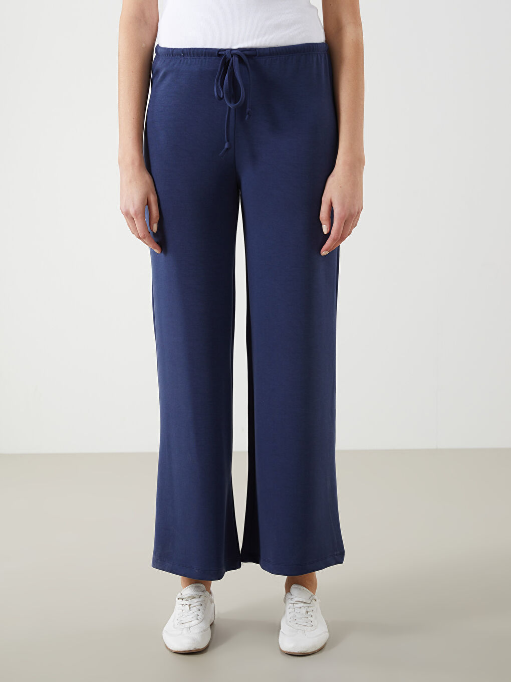 Lacivert Beli Lastikli Kadın Eşofman Altı-1