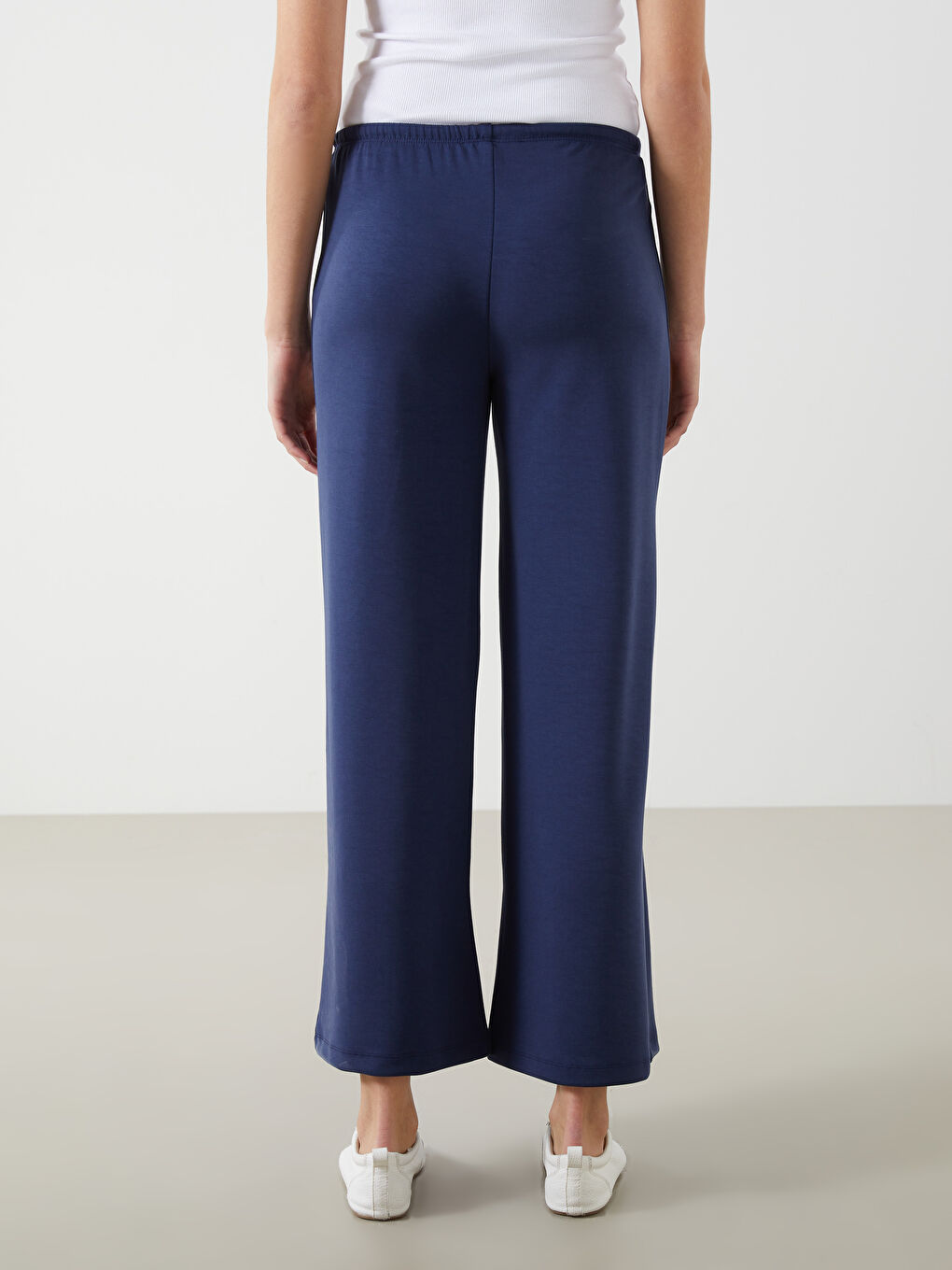 Lacivert Beli Lastikli Kadın Eşofman Altı-3