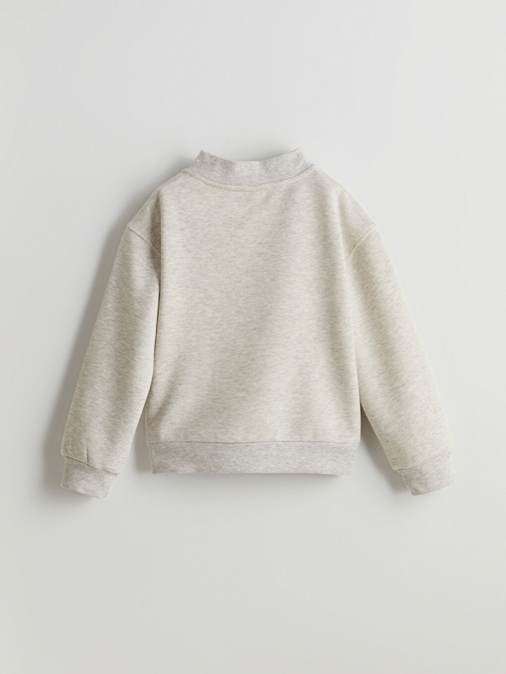 Gri V Yaka Kız Çocuk Sweatshirt-2