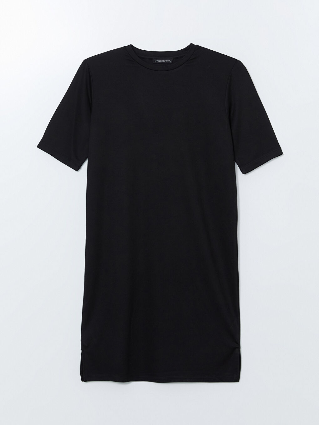 Siyah Bisiklet Yaka Kadın Elbise-4