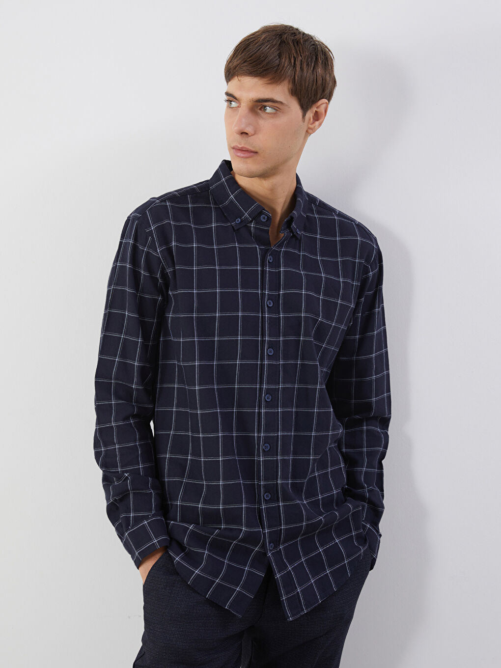 Regular Fit Long Sleeve Plaid Men's Lumberjack Shirt -S5MM15Z8-LN6
