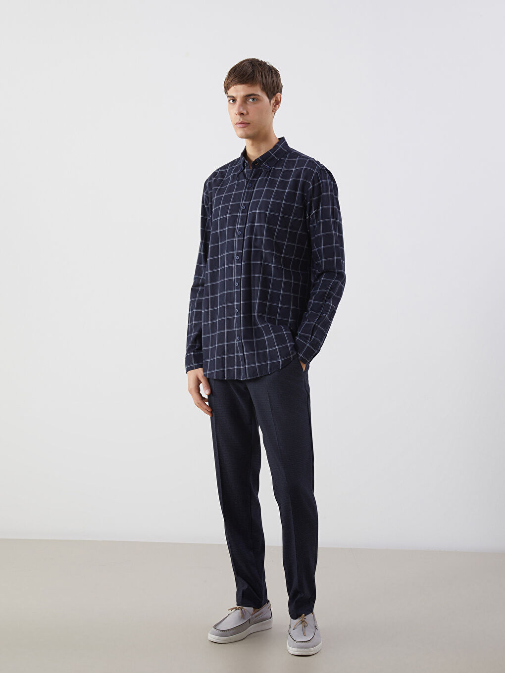 Regular Fit Long Sleeve Plaid Men's Lumberjack Shirt -S5MM15Z8-LN6