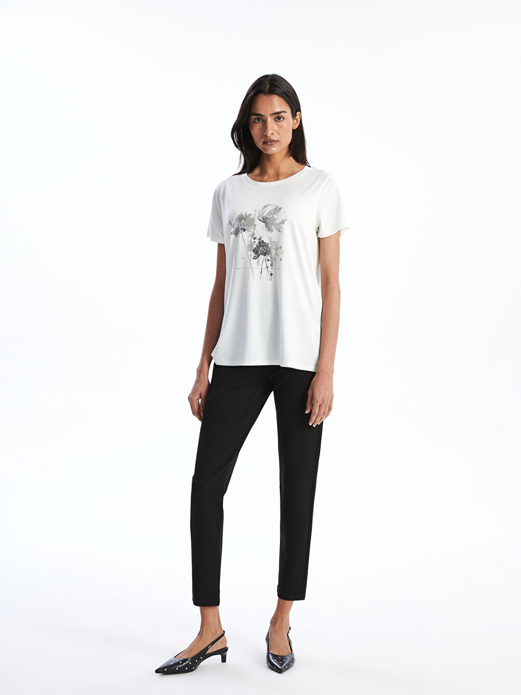 Women's Elasticated Waist Cigarette Trousers