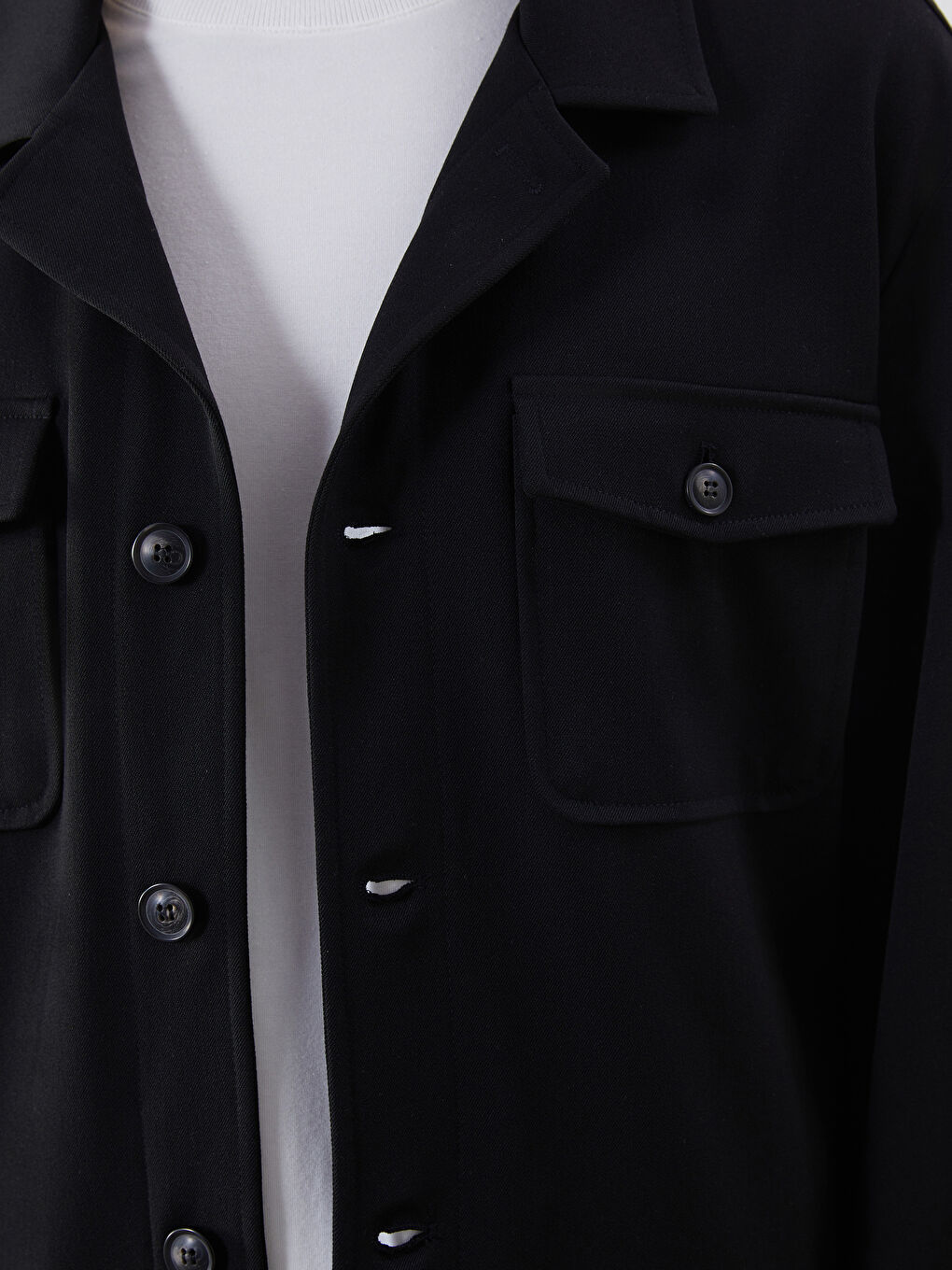 Siyah Standart Kalıp Erkek Blazer Ceket-2