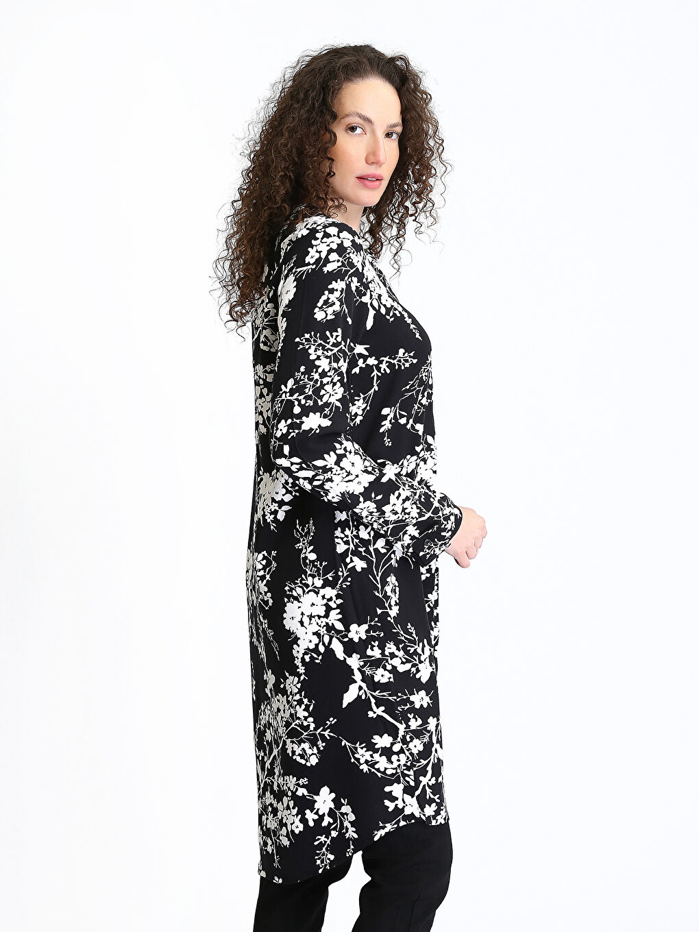 Crew Neck Patterned Women's Shirt Tunic-3