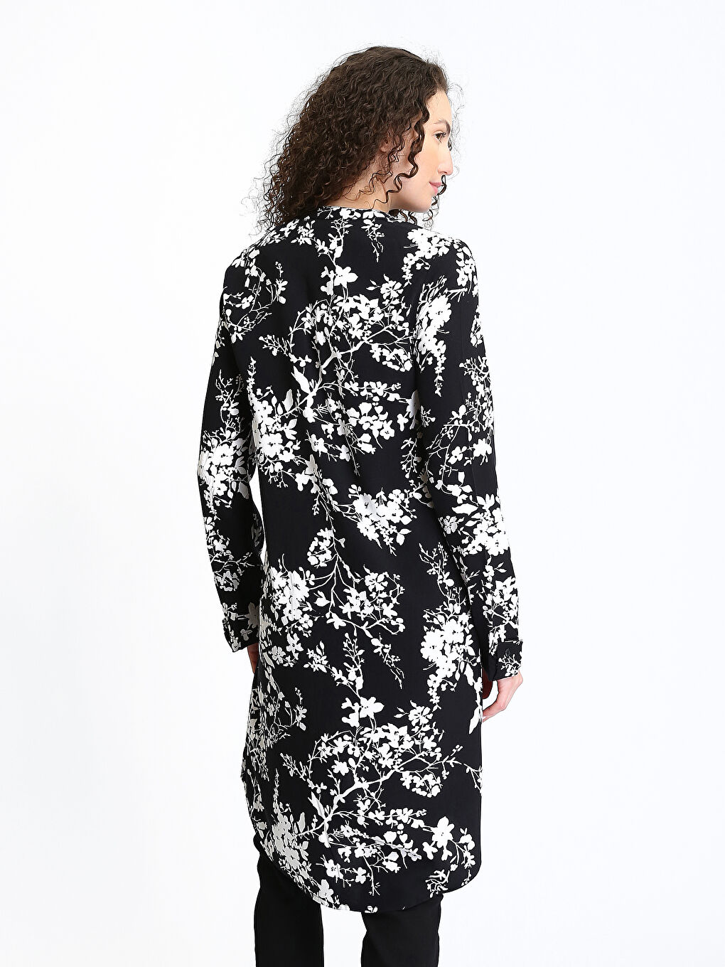 Crew Neck Patterned Women's Shirt Tunic-4