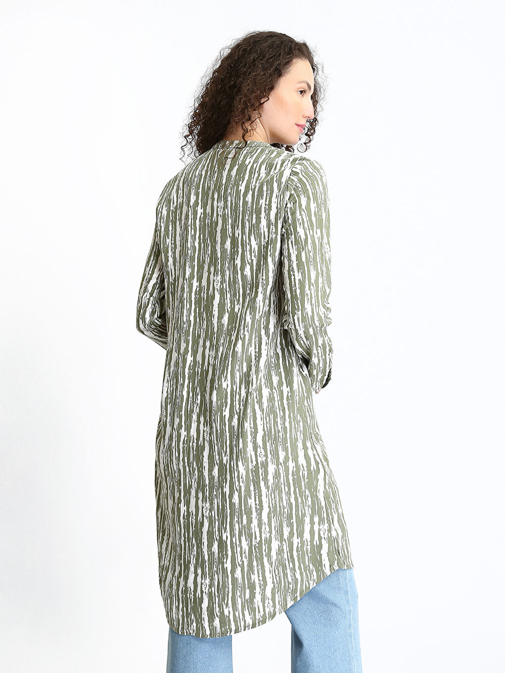 Crew Neck Patterned Women's Shirt Tunic-4