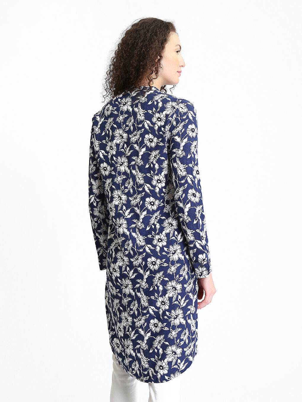 Crew Neck Patterned Women's Shirt Tunic-4