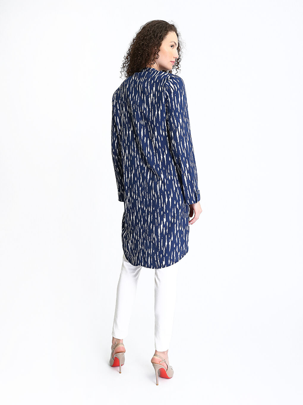 Crew Neck Patterned Women's Shirt Tunic-4