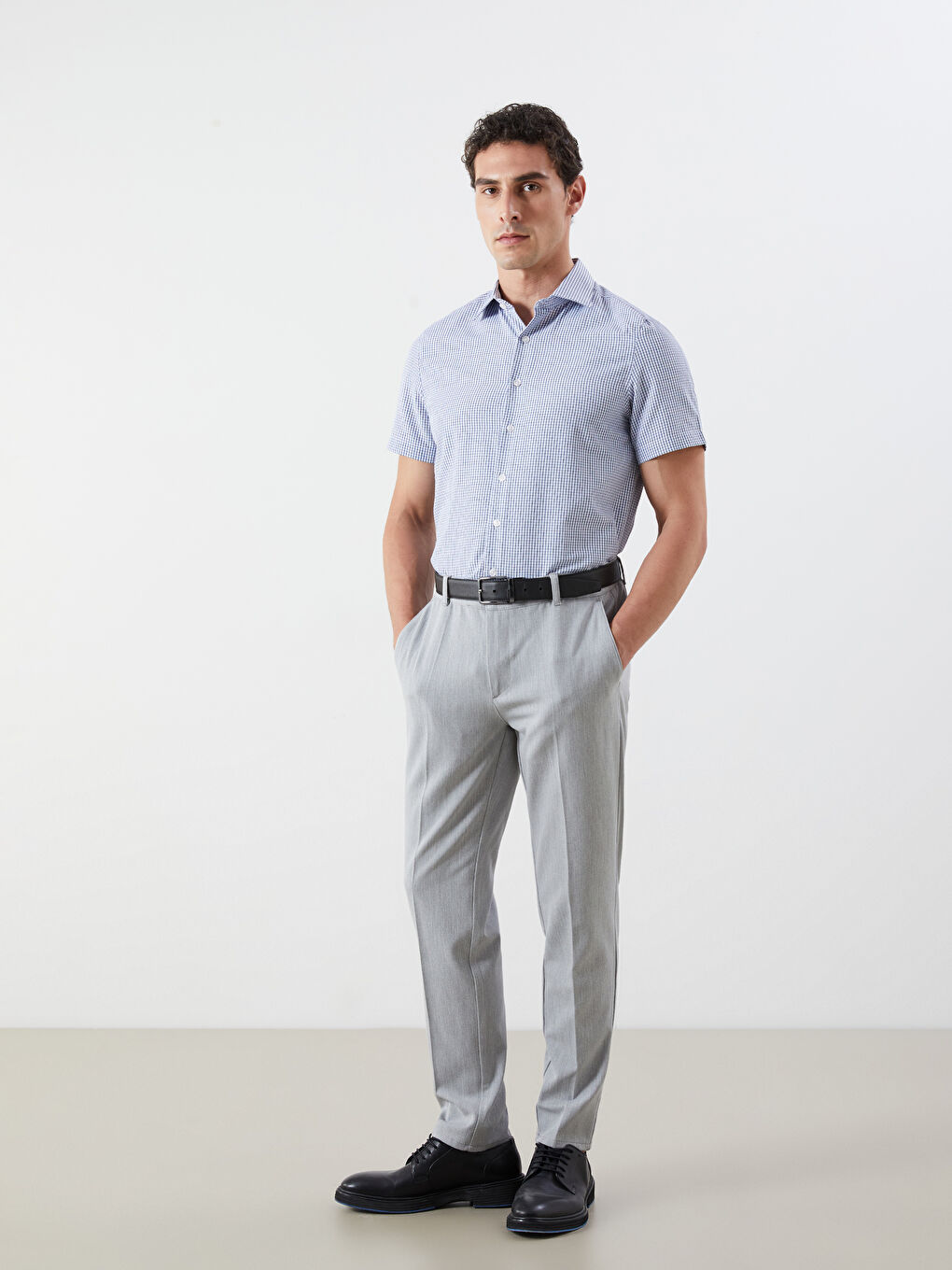 LCWAIKIKI Formal Regular Fit Short Sleeve Plaid Poplin Men's Shirt -S5MM89Z8-LLC