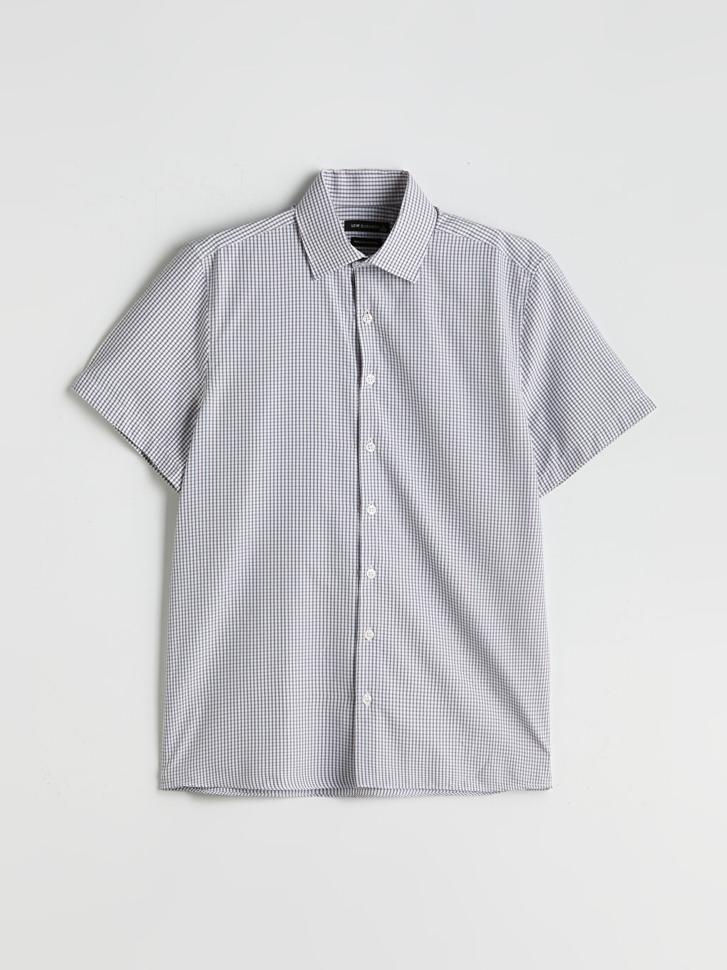 Regular Fit Short Sleeve Plaid Poplin Men's Shirt -S5MM89Z8-LMK