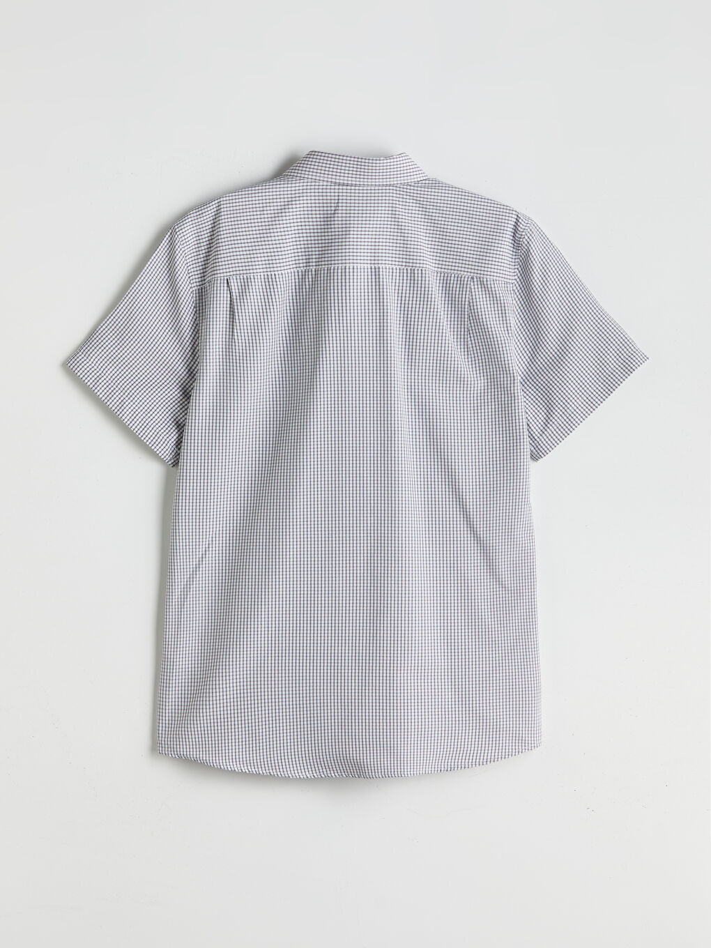 Regular Fit Short Sleeve Plaid Poplin Men's Shirt -S5MM89Z8-LMK