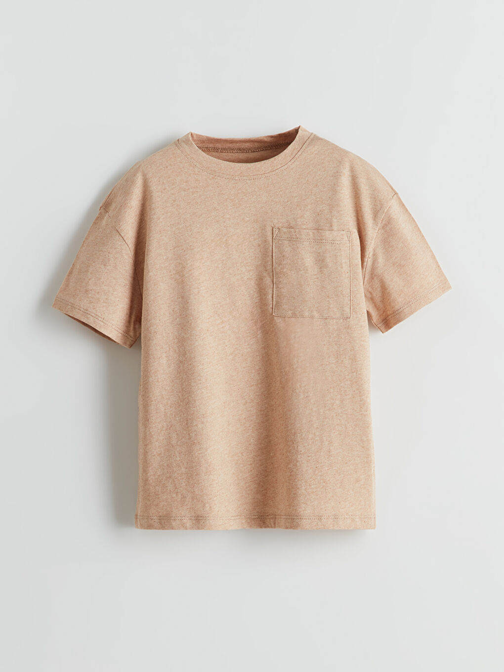 Bej Bisiklet Yaka Basic Erkek Çocuk Tişört