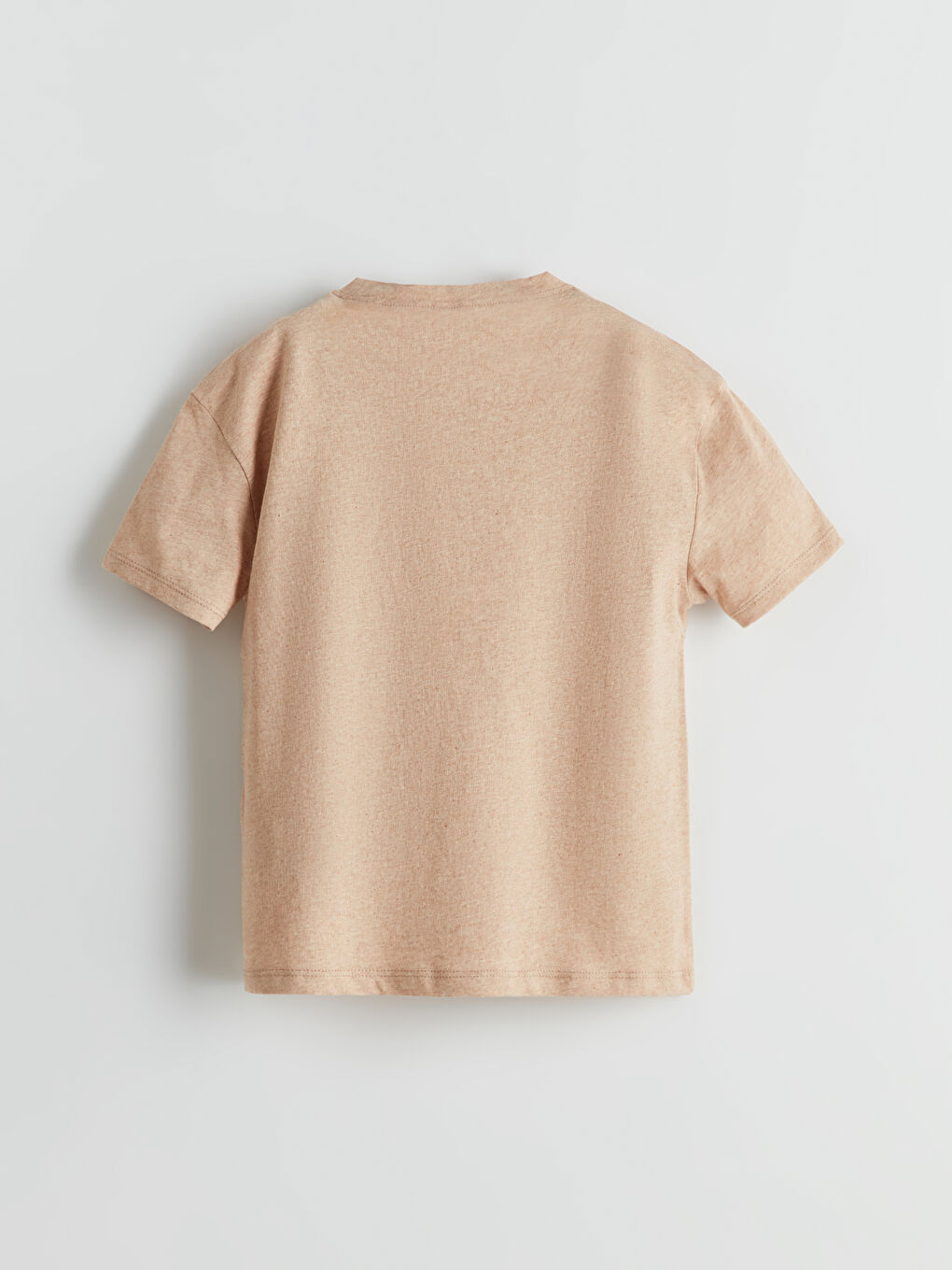 Bej Bisiklet Yaka Basic Erkek Çocuk Tişört-1