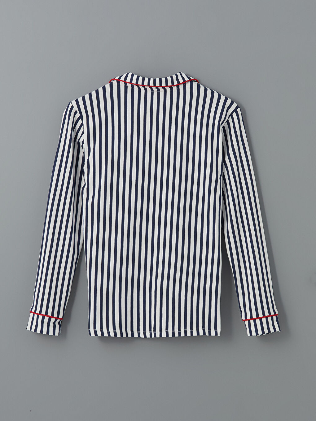 Lacivert Gömlek Yaka Ayı Teddy Baskılı Kadın Pijama Üstü-1