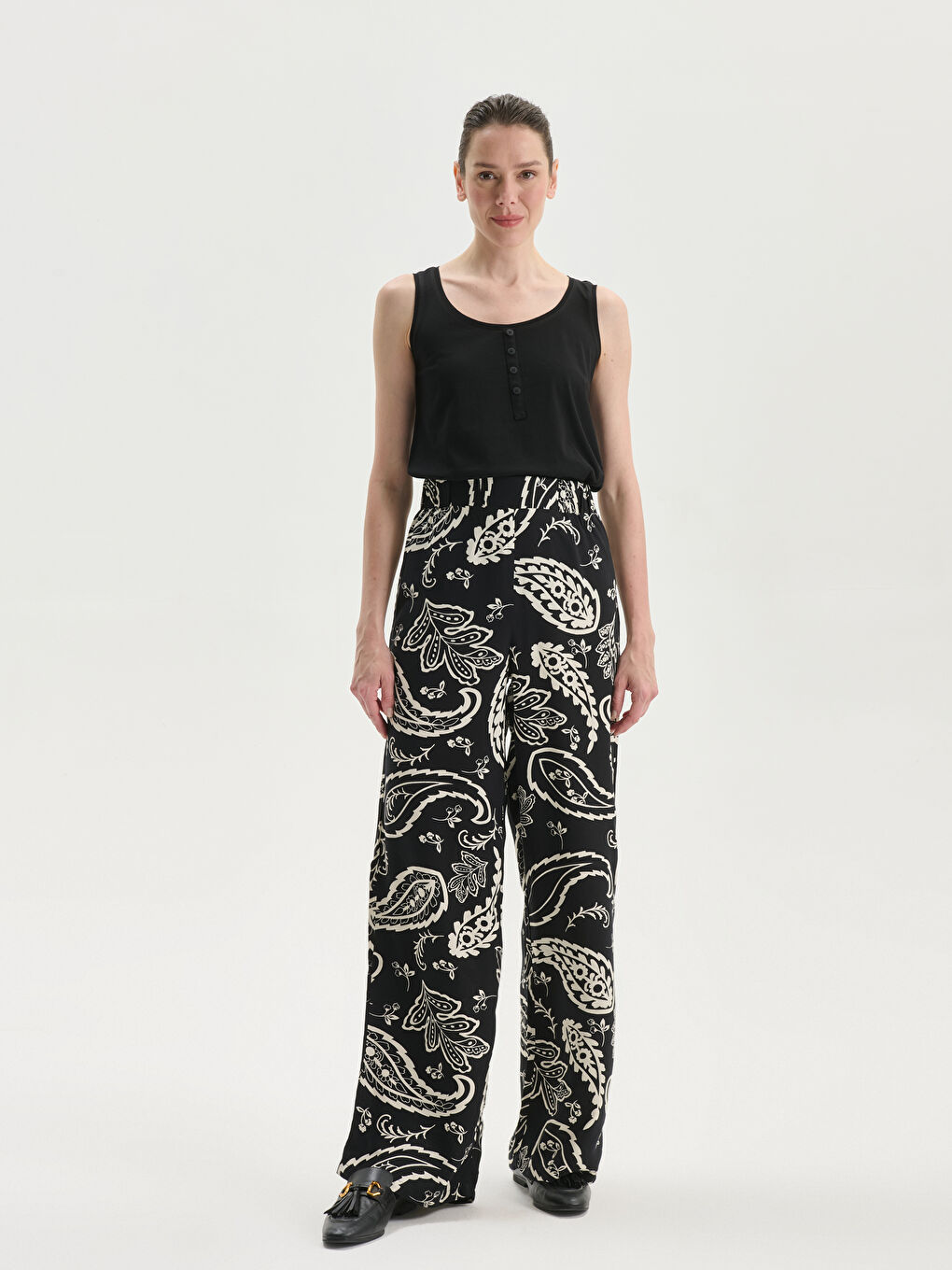 Elasticated Waist Floral Women's Trousers -S5MN31Z8-LQJ