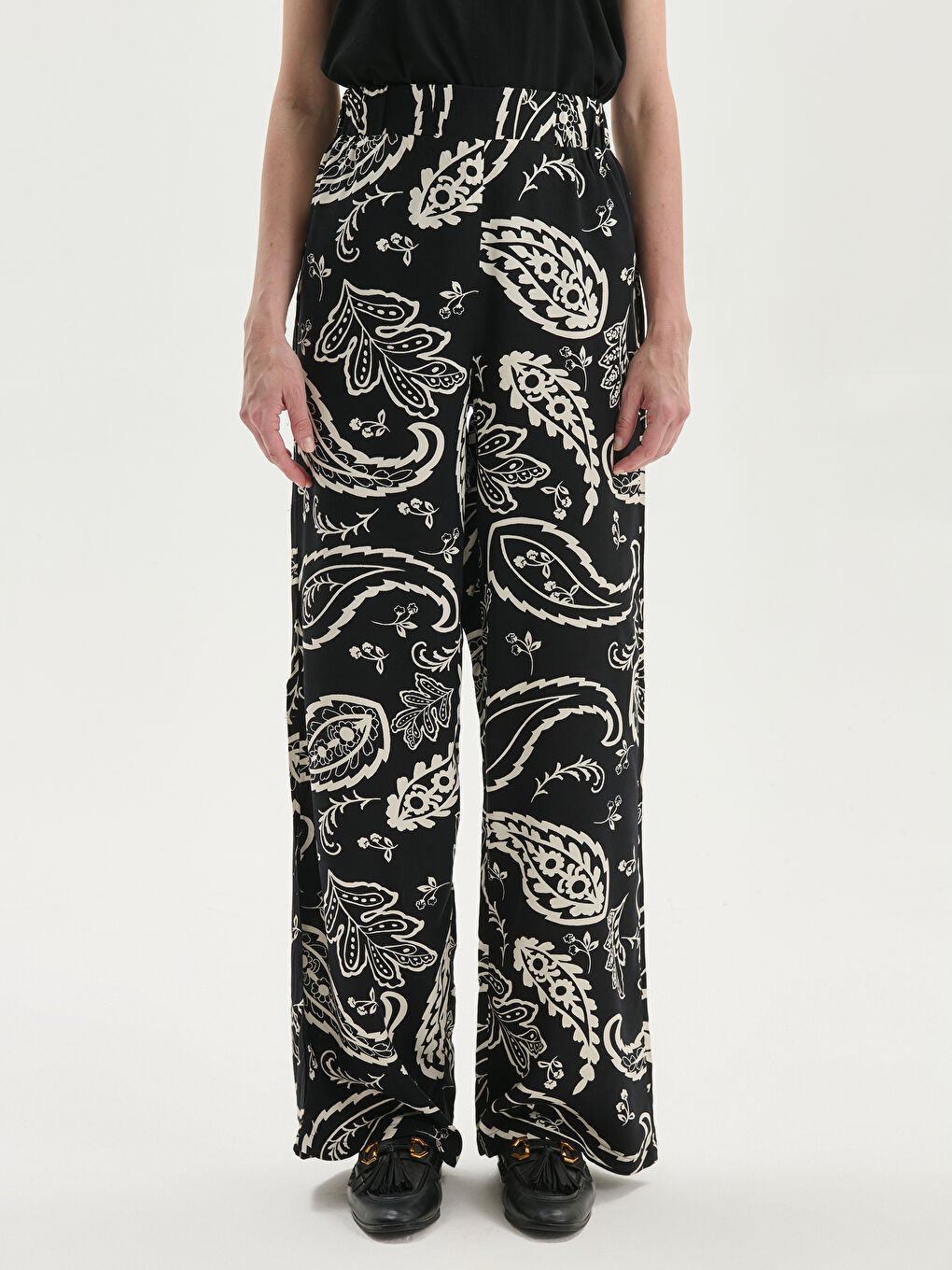 Elasticated Waist Floral Women's Trousers -S5MN31Z8-LQJ
