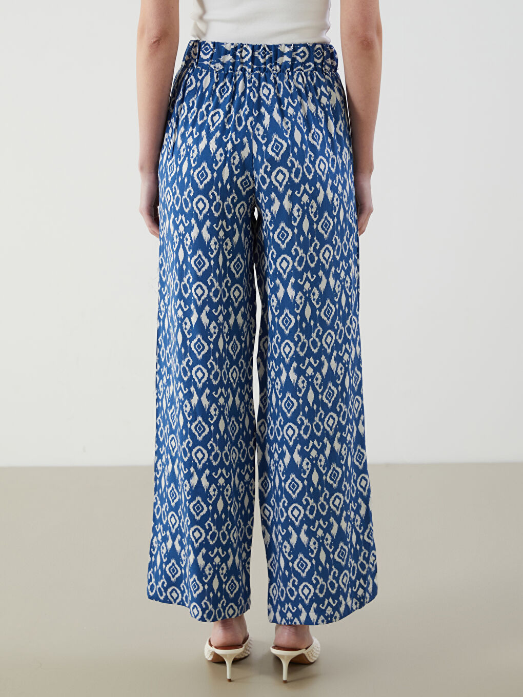 Elasticated Waist Patterned Women's Trousers -S5MN31Z8-LQQ